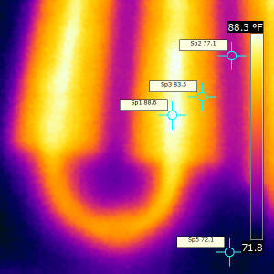 thermal image of heat spreader
