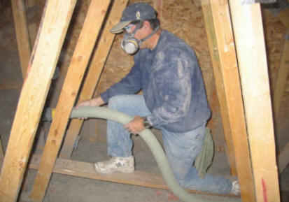 Blowing cellulose insulation in your attic as a DIY project
