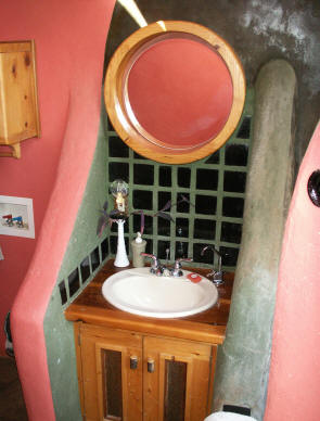 The Hut Earthship -- bathroom