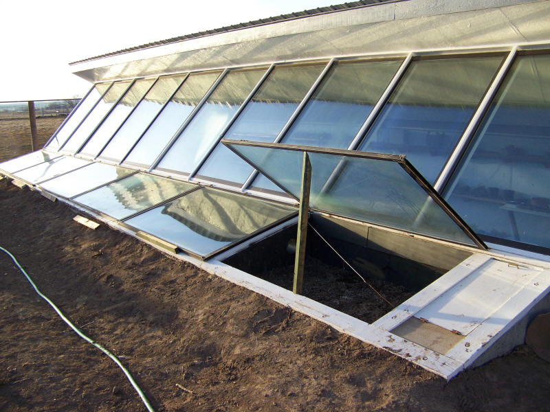 cold frames in front of solar greenhouse
