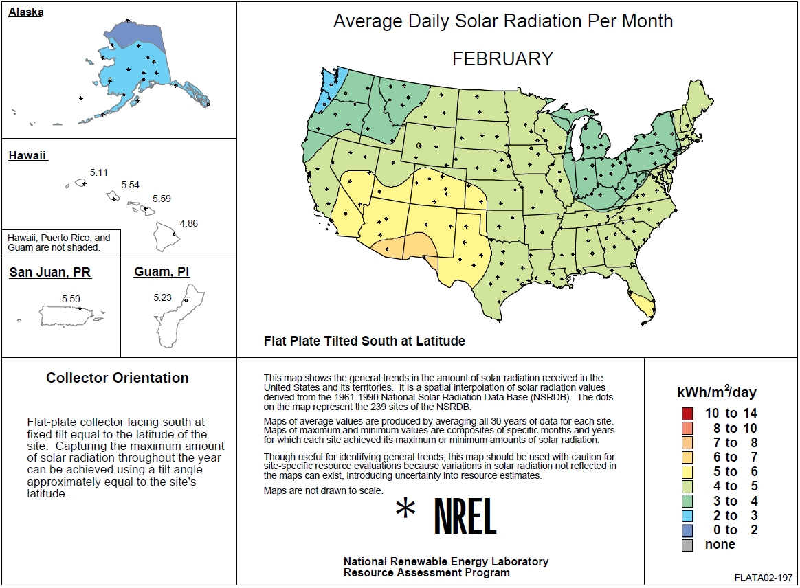 Feb solar rad map