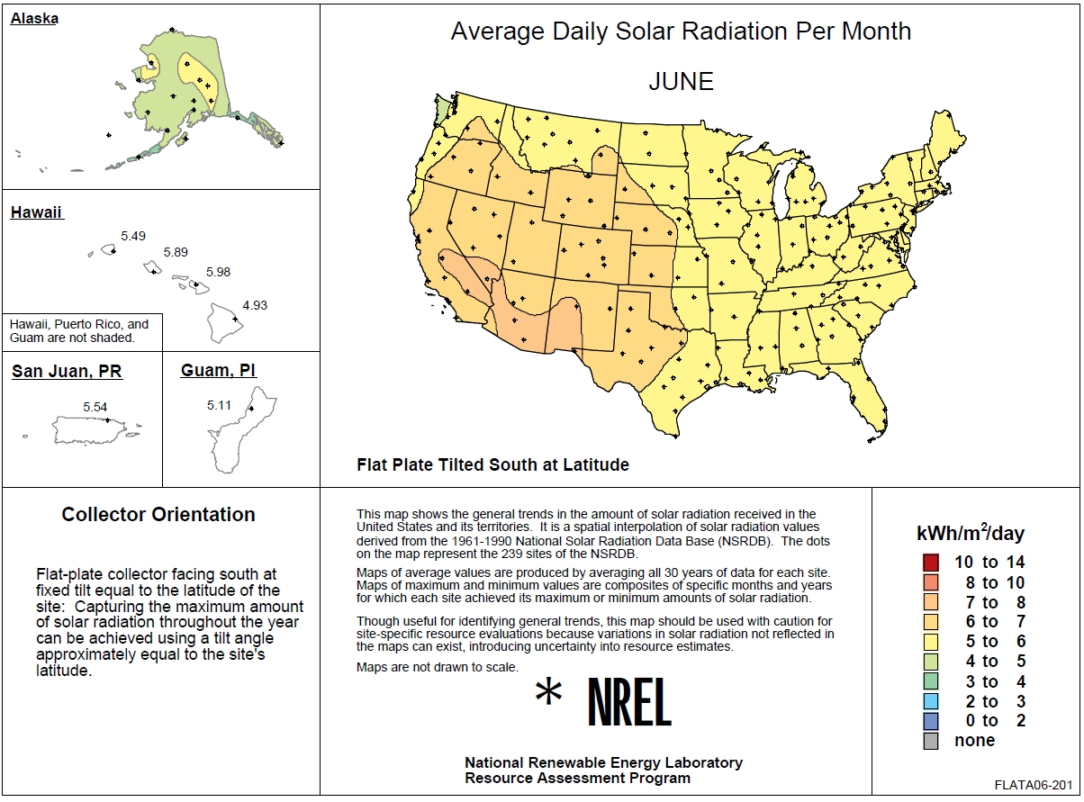 June solar rad map