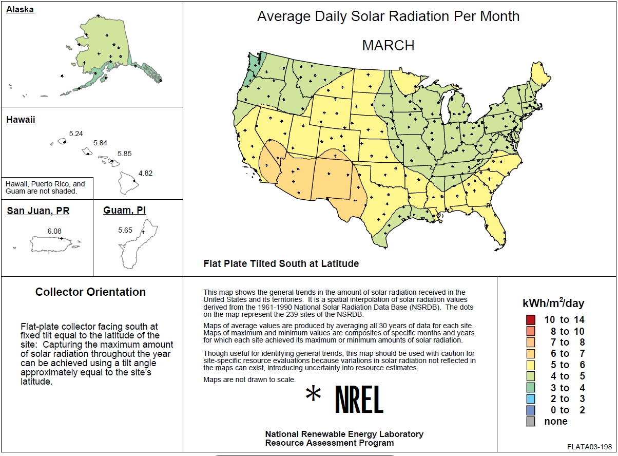 March solar rad map