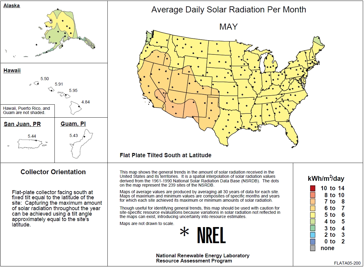 May Solar Rad map