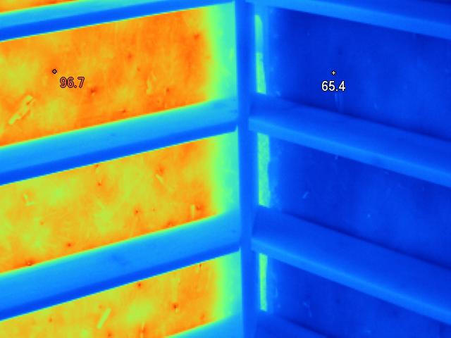thermal image of attic roof