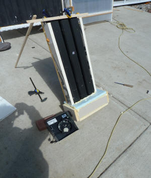 test setup for downspout collector test