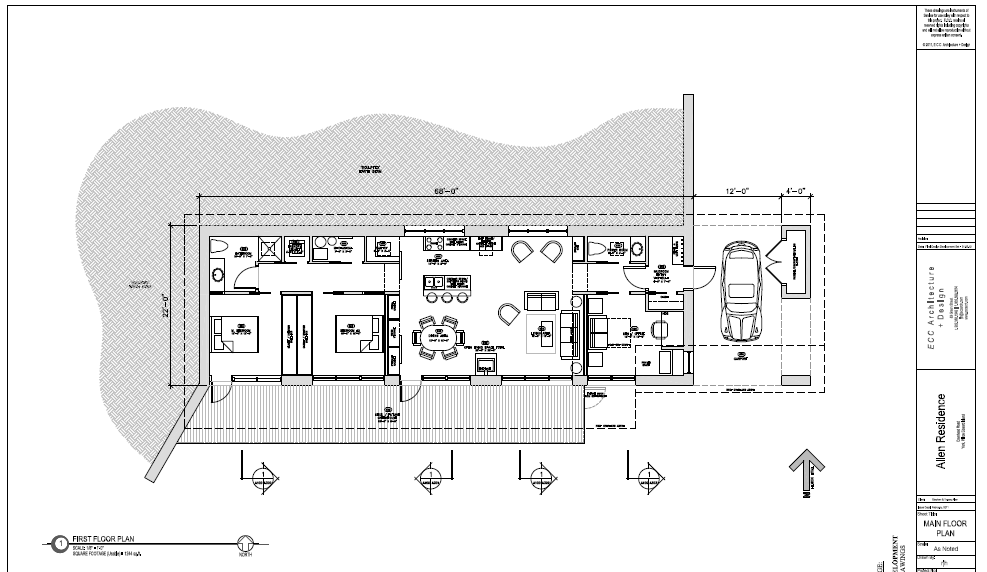 passive solar bermed home floor plan