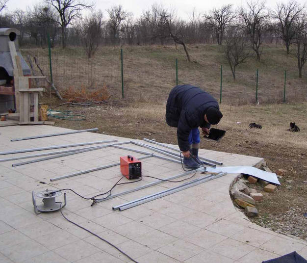 Laying out greenhouse frame