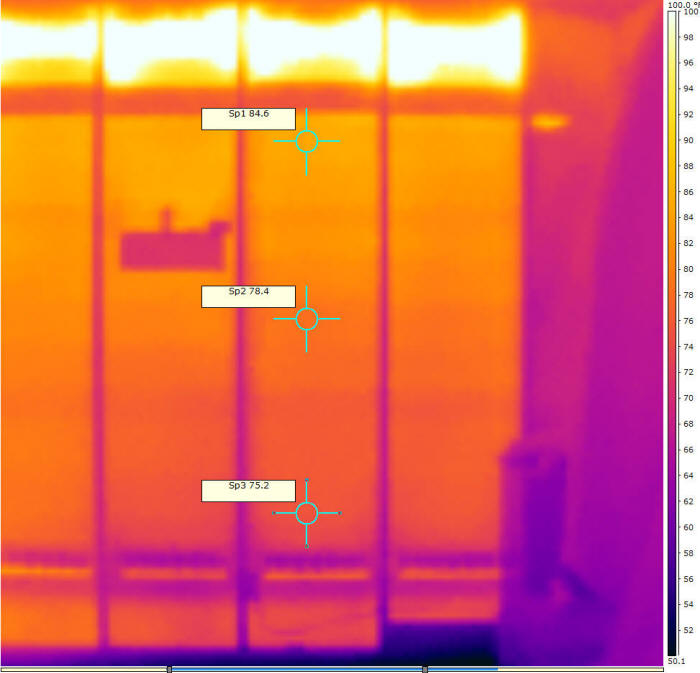 IR picture -- back of solar collector