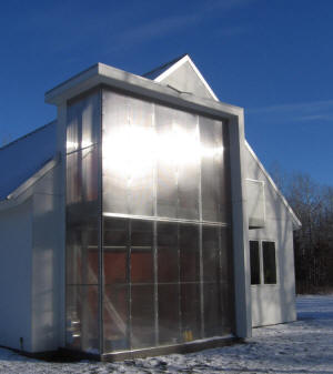 low thermal mass sunspace in Minnesota