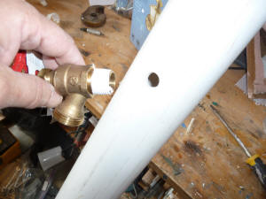 installing faucet in first flow diverter