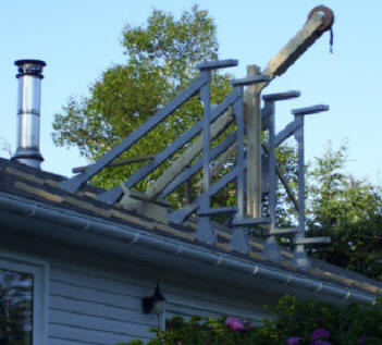 hoist for roof mounted solar collector