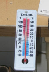 Simple alcohol thermometer works fine for solar collector temperature measurements