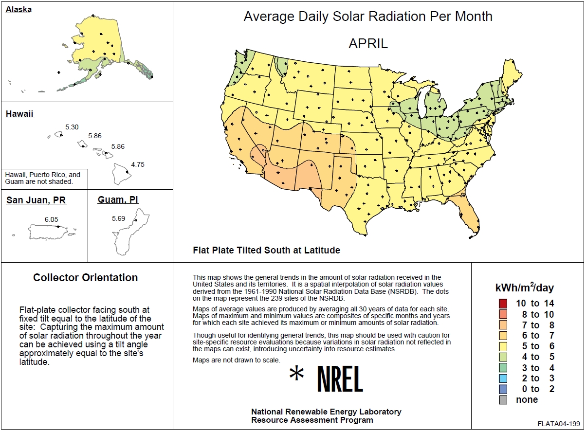 April solar rad map