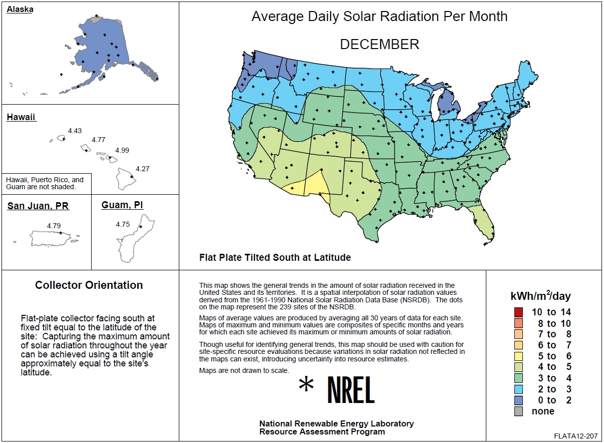 Dec solar rad map