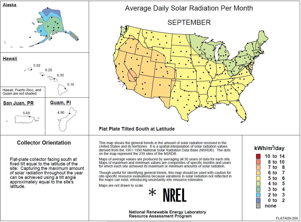 Sept solar rad map